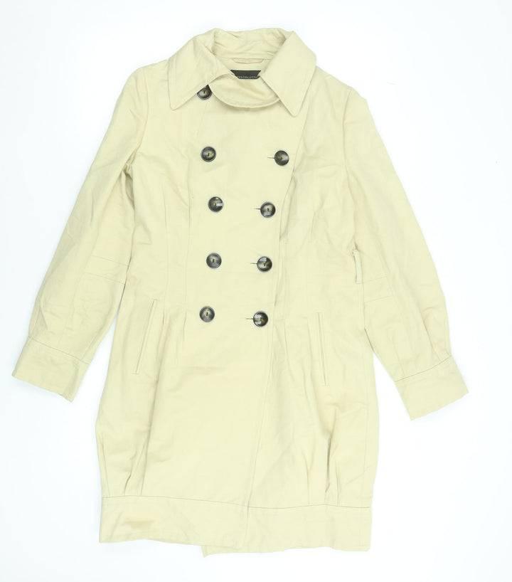 Marks and Spencer Women Beige Trench Coat UK 10 Cotton Linen Blend