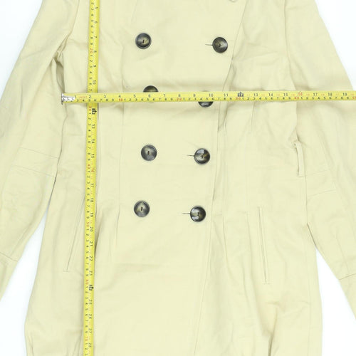 Marks and Spencer Women Beige Trench Coat UK 10 Cotton Linen Blend