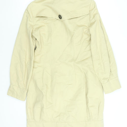 Marks and Spencer Women Beige Trench Coat UK 10 Cotton Linen Blend