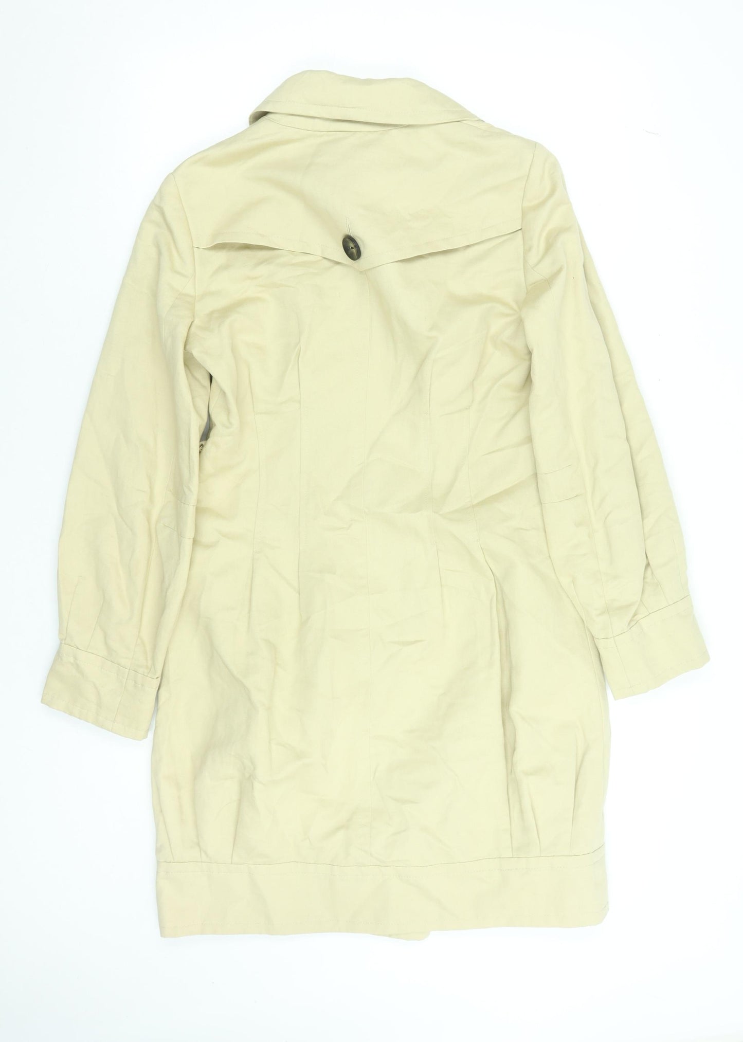 Marks and Spencer Women Beige Trench Coat UK 10 Cotton Linen Blend
