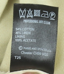 Marks and Spencer Women Beige Trench Coat UK 10 Cotton Linen Blend