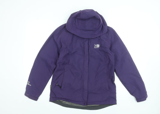 Karrimor Girls Purple Waterproof Hooded Rain Jacket Size 10 Years