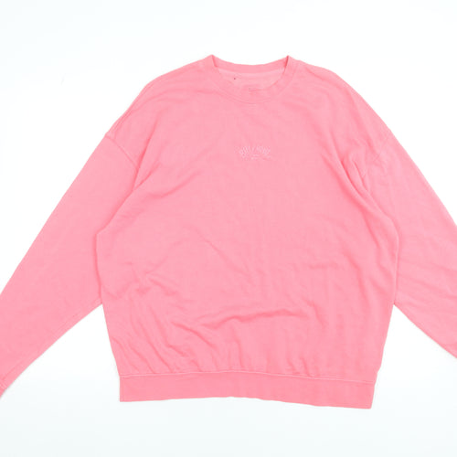 Billabong Women's Pink Cotton Blend Pullover Sweatshirt Size S
