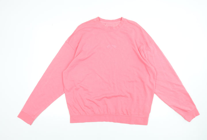 Billabong Women's Pink Cotton Blend Pullover Sweatshirt Size S