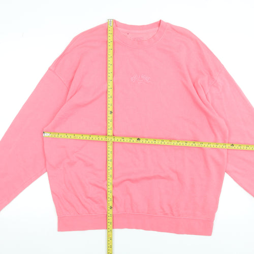 Billabong Women's Pink Cotton Blend Pullover Sweatshirt Size S