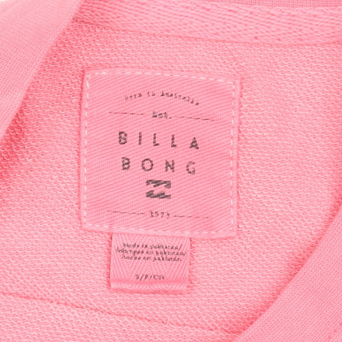Billabong Women's Pink Cotton Blend Pullover Sweatshirt Size S