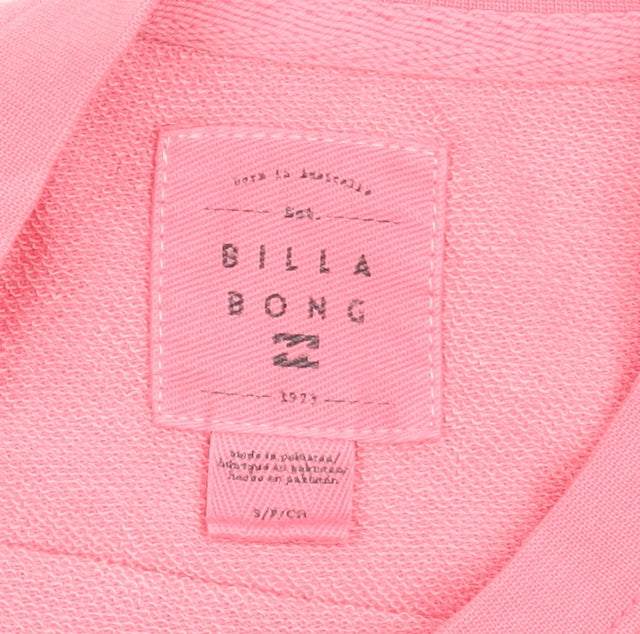 Billabong Women's Pink Cotton Blend Pullover Sweatshirt Size S