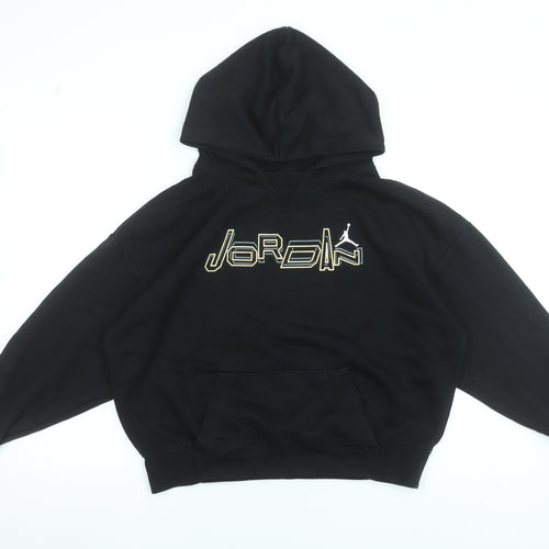 Jordan Girls Black XL 13-15 Years Pullover Hoodie with Gold Logo