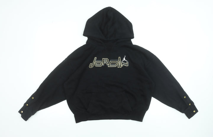 Jordan Girls Black XL 13-15 Years Pullover Hoodie with Gold Logo