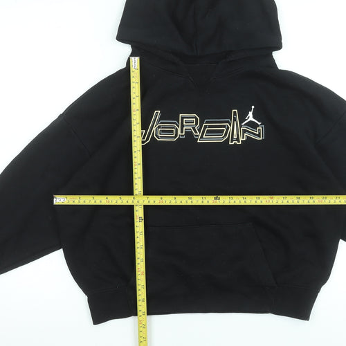 Jordan Girls Black XL 13-15 Years Pullover Hoodie with Gold Logo