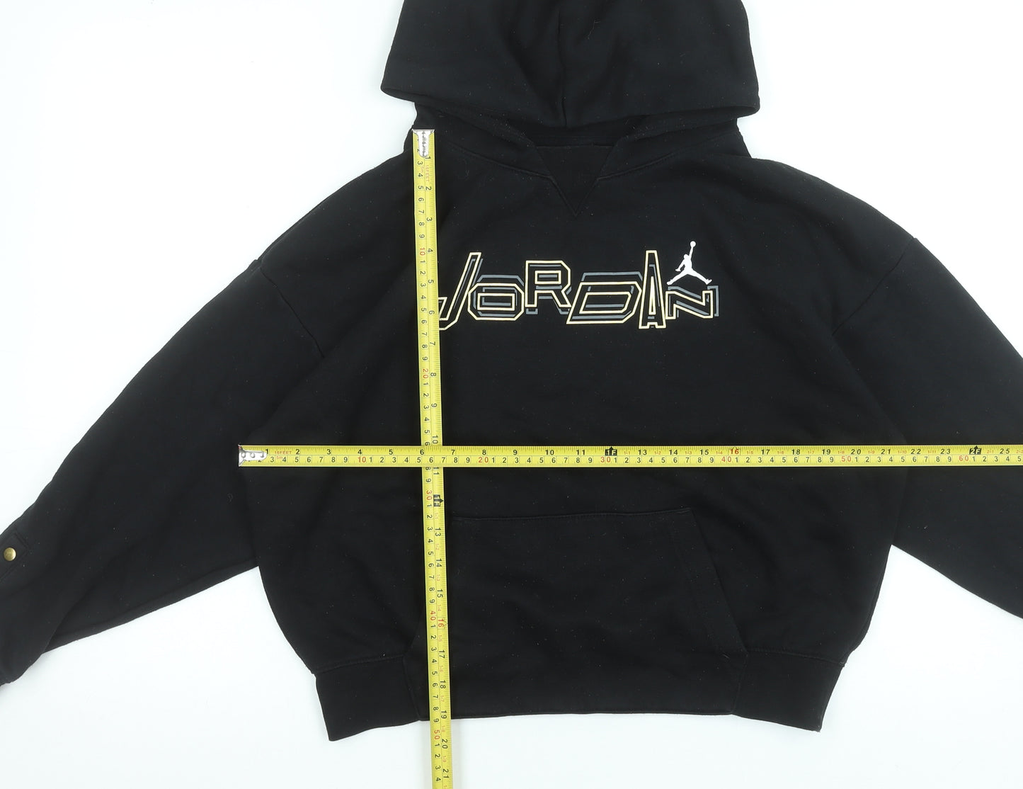 Jordan Girls Black XL 13-15 Years Pullover Hoodie with Gold Logo