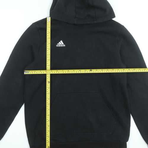 Adidas Boys Black Pullover Hoodie XL 15-16 Years Cotton Blend Logo