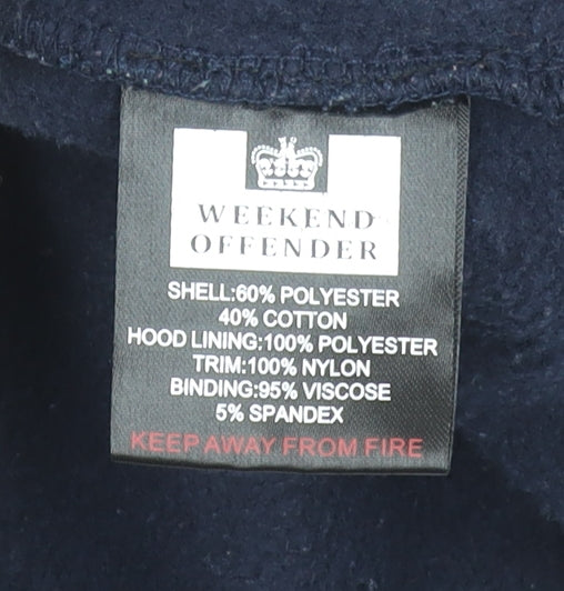 Weekend Offender Boys Blue Hooded Full Zip Jacket 13-14 Years