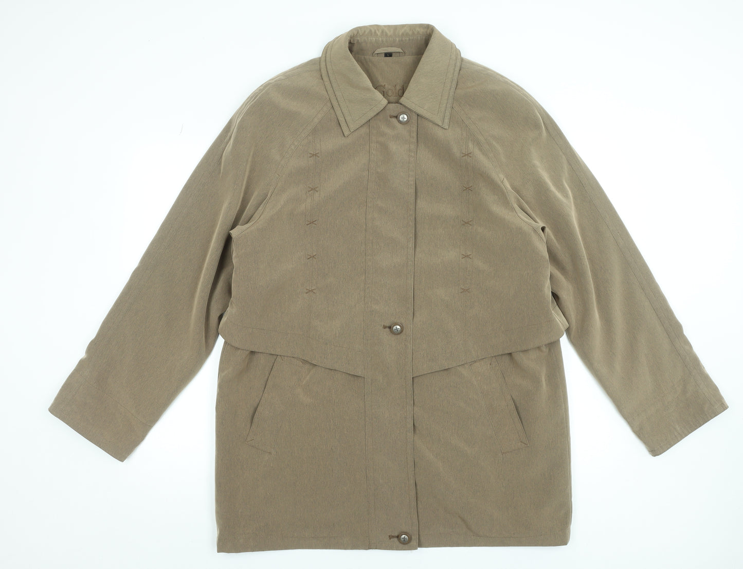 Gold by Telemac Women's Beige Mid-Length Polyester Overcoat L