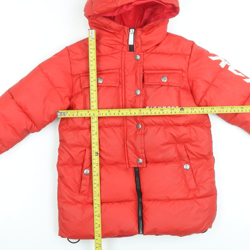 Richmond Sport Boys Red Hooded Puffer Jacket 4 Years Winter Coat