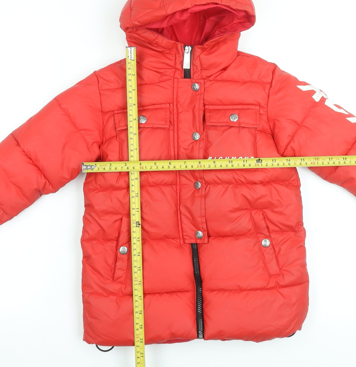Richmond Sport Boys Red Hooded Puffer Jacket 4 Years Winter Coat