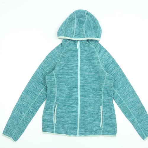 Mountain Warehouse Women’s Blue Hooded Fleece Jacket Size 8