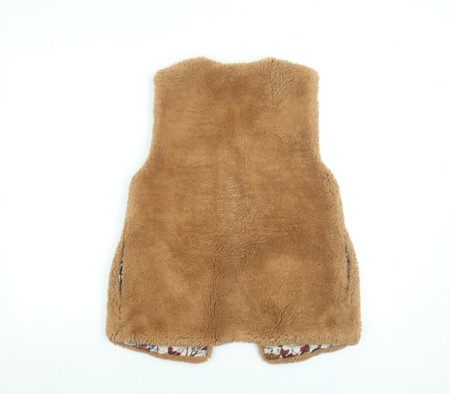 Zara Girls Brown Faux Fur Lined Waistcoat 13-14 Years Autumn Winter Outerwear