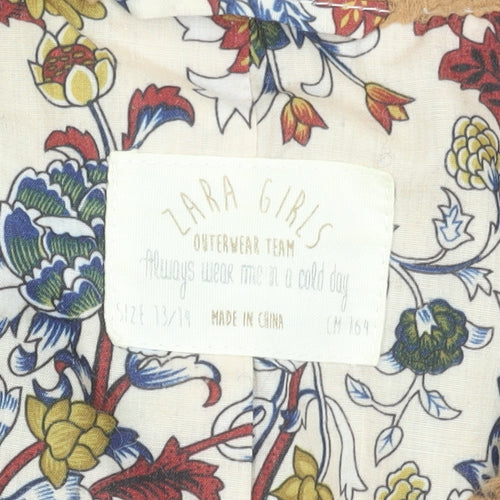 Zara Girls Brown Faux Fur Lined Waistcoat 13-14 Years Autumn Winter Outerwear