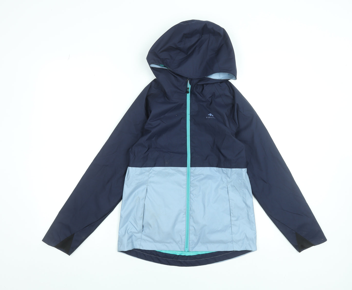 Quechua Girls Blue Waterproof Hooded Rain Jacket 10-11 Years