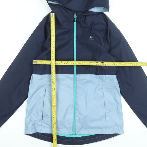 Quechua Girls Blue Waterproof Hooded Rain Jacket 10-11 Years