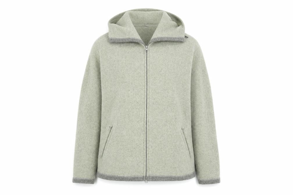 Front view of Peter Storm Women's Grey Hooded Fleece Jacket, size 12