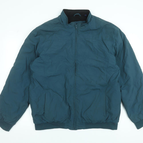Premier Man Men's Green XL Bomber Jacket Full Zip Lined Polyester