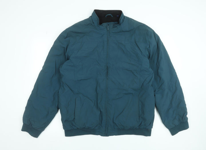 Premier Man Men's Green XL Bomber Jacket Full Zip Lined Polyester