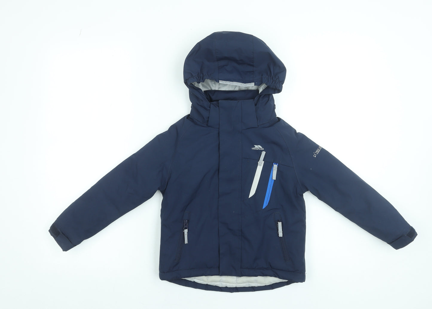 Trespass Boys Blue Waterproof Hooded Puffer Jacket 2-3 Years