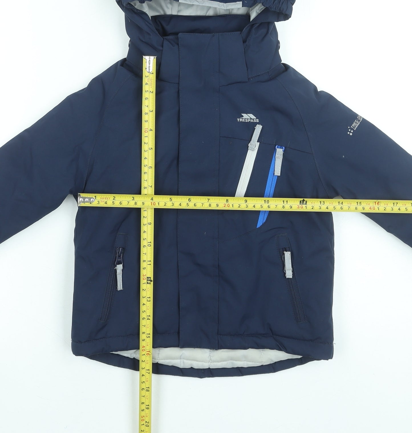 Trespass Boys Blue Waterproof Hooded Puffer Jacket 2-3 Years