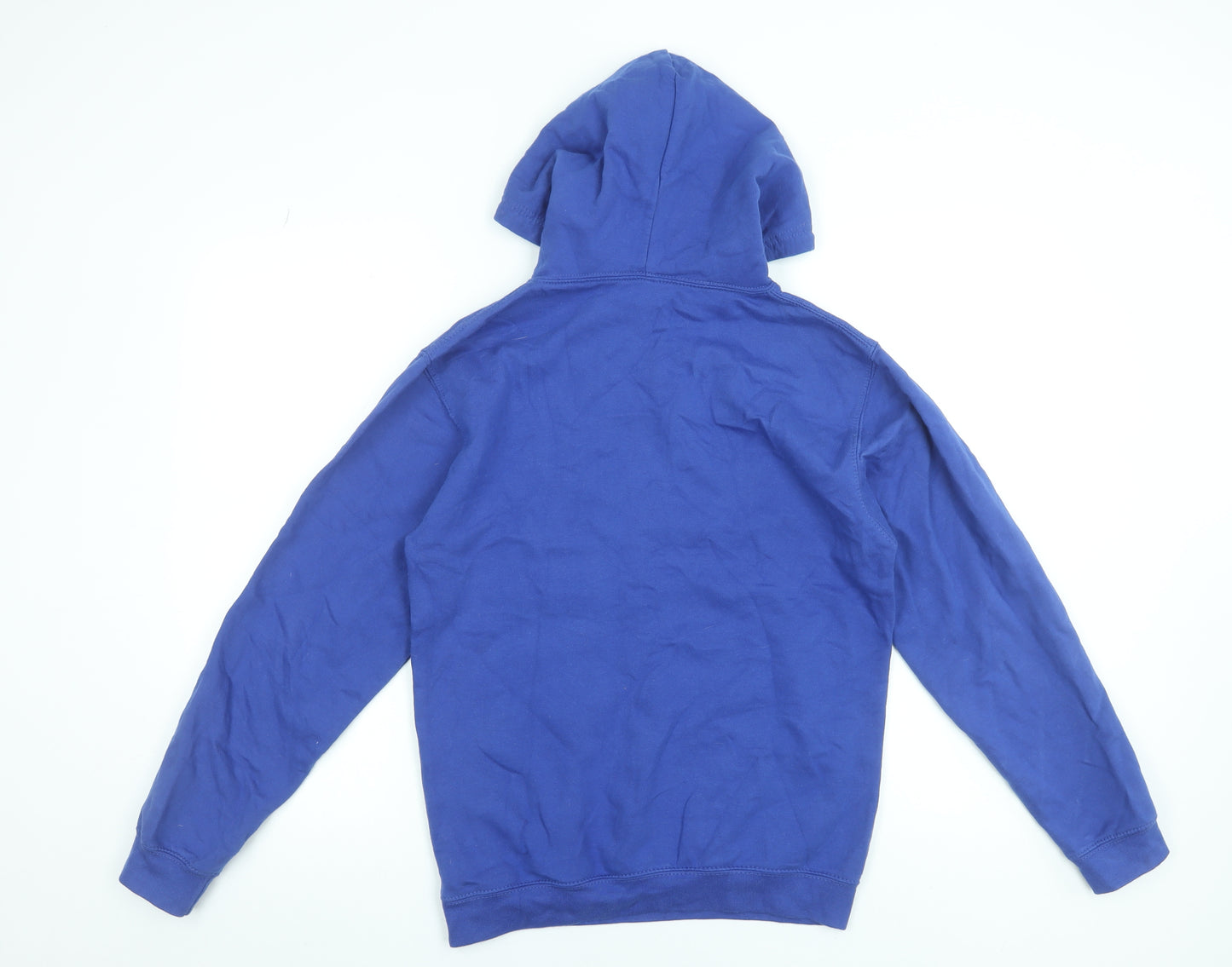 Just Hoods AWDis Blue Men’s Pullover Hoodie Size S Graphic Print
