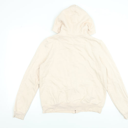 H&M Women Beige Full Zip Hoodie Size Small Cotton Blend Casual