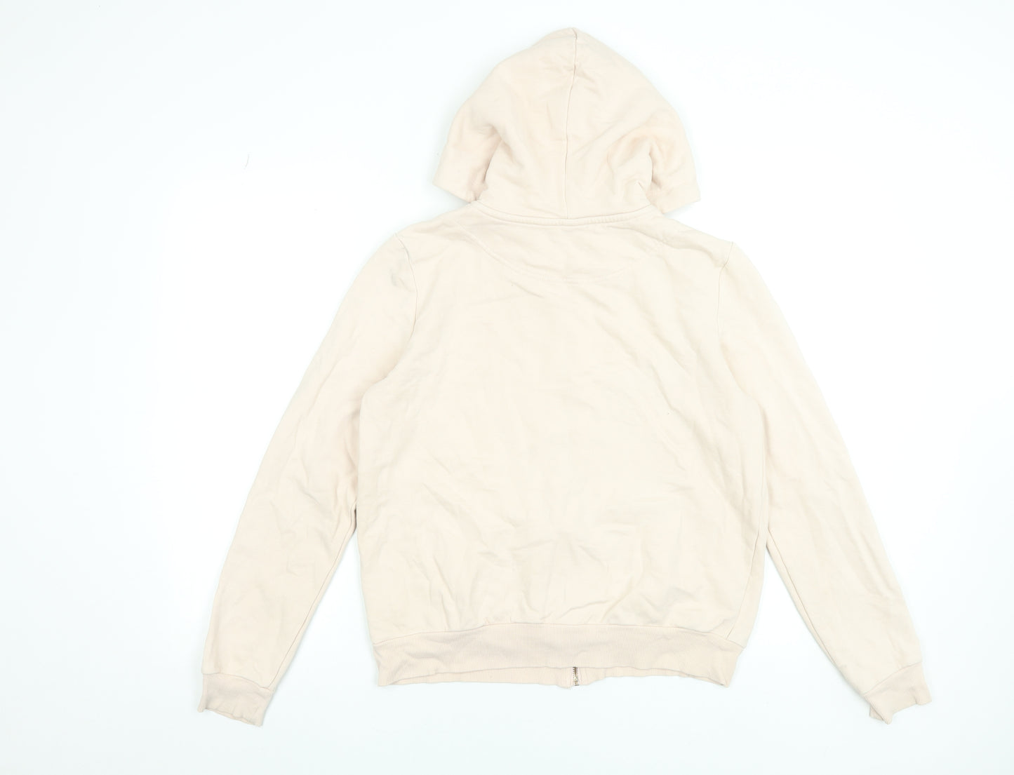 H&M Women Beige Full Zip Hoodie Size Small Cotton Blend Casual