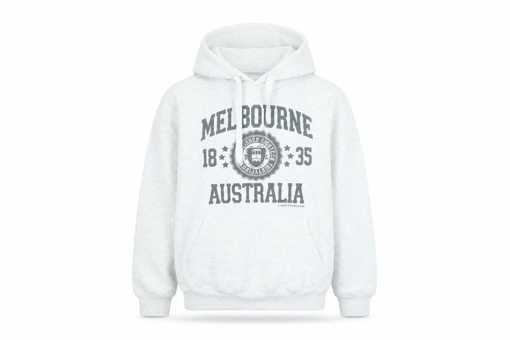 Front view of Irish Connexxion Women’s Grey Melbourne Hoodie, size S, Pullover