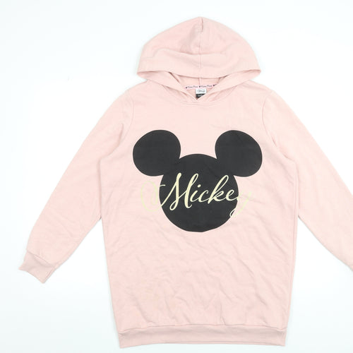 Disney at George Women Pink Hooded T-Shirt Dress Medium
