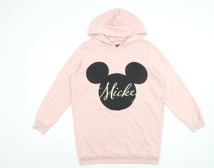 Disney at George Women Pink Hooded T-Shirt Dress Medium