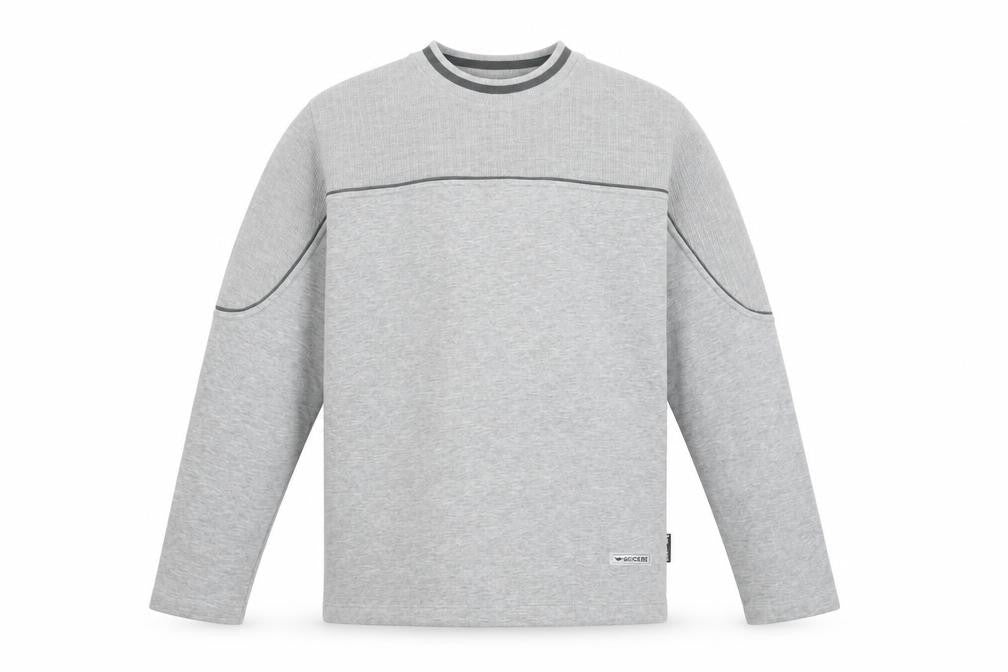 Front view of BE ICE BE Paris men’s grey medium pullover sweatshirt long sleeve