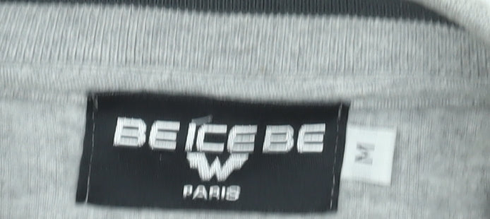 BE ICE BE Paris Mens Grey Medium Pullover Sweatshirt Long Sleeve