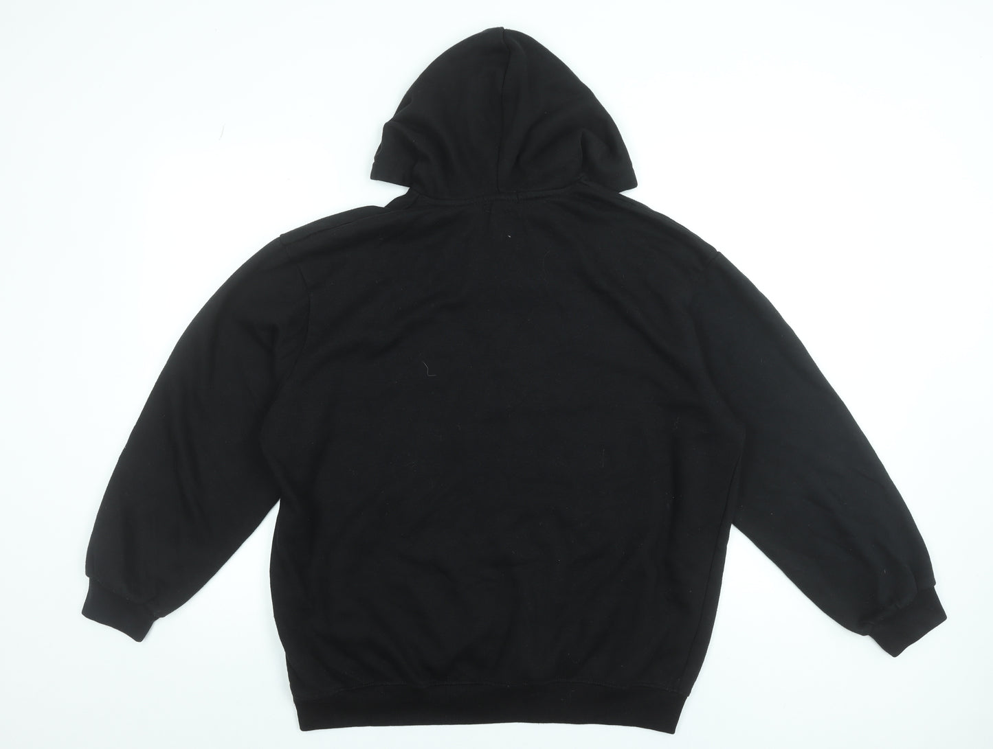 BoohooMAN Men's Black Pullover Hoodie XS Cotton Blend Casual