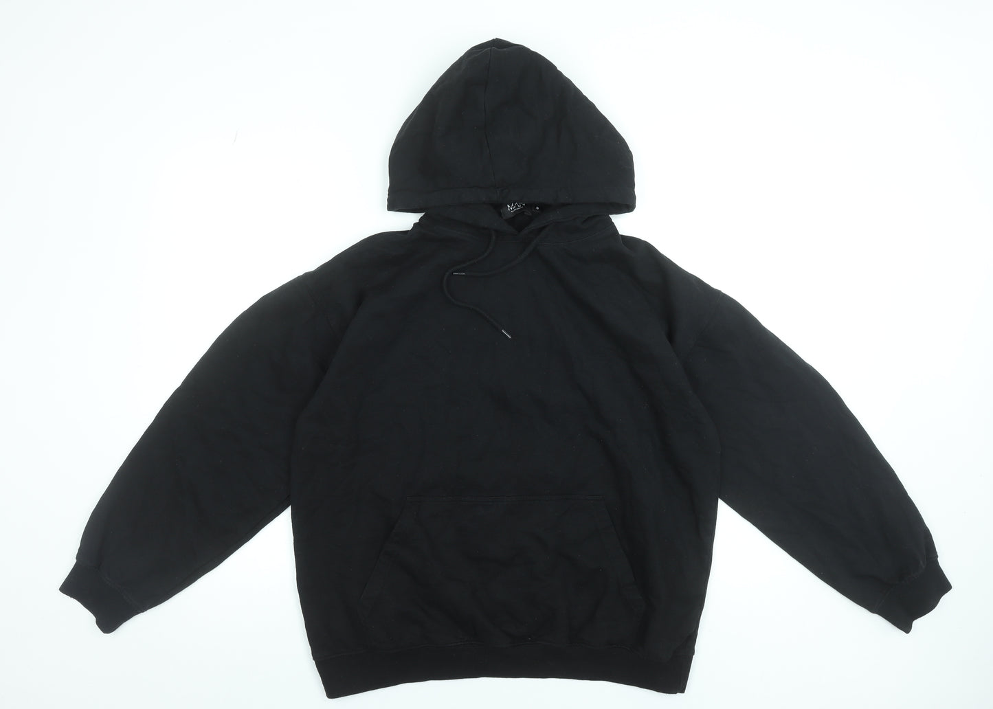 boohooMAN Men's Black Pullover Hoodie S Graphic Dove Flame Print