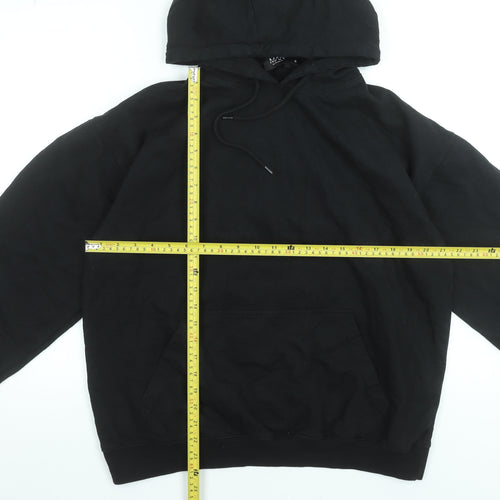 boohooMAN Men's Black Pullover Hoodie S Graphic Dove Flame Print