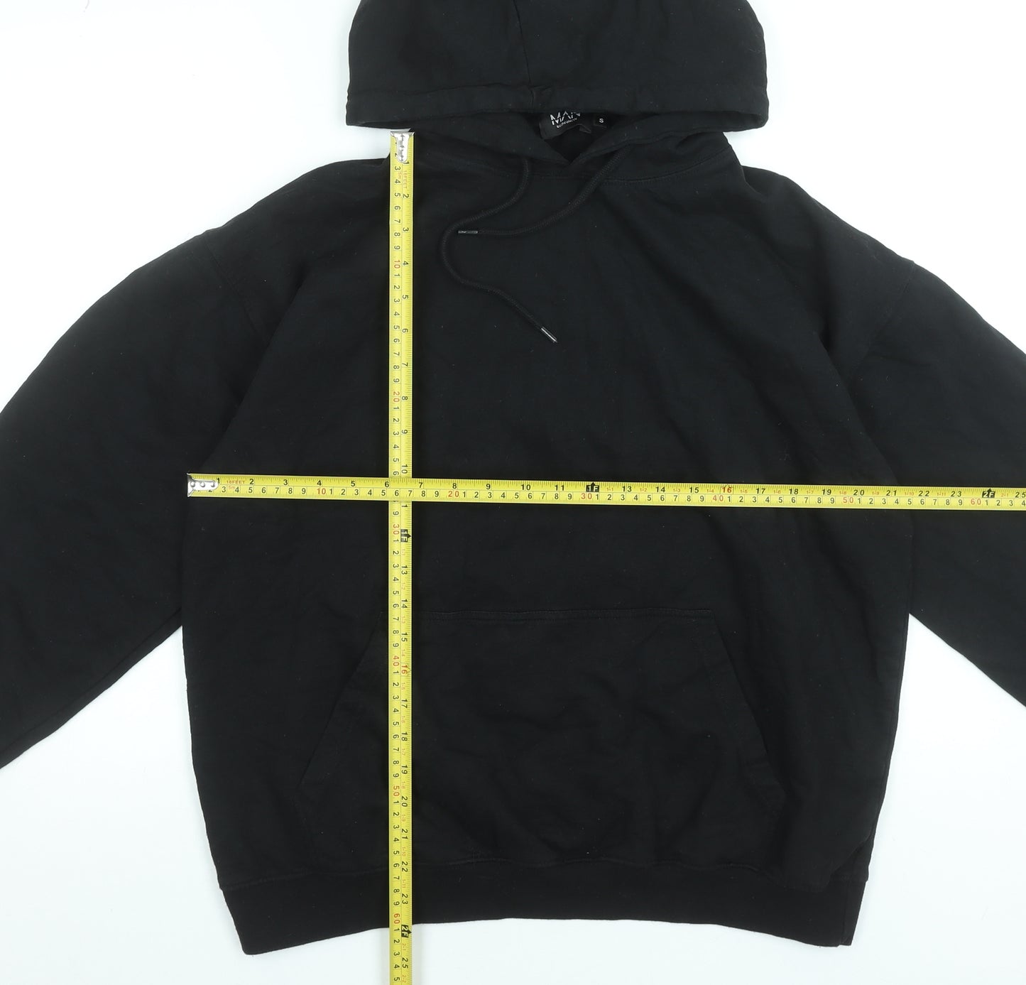 boohooMAN Men's Black Pullover Hoodie S Graphic Dove Flame Print