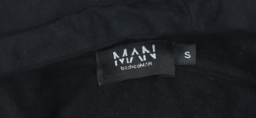 boohooMAN Men's Black Pullover Hoodie S Graphic Dove Flame Print