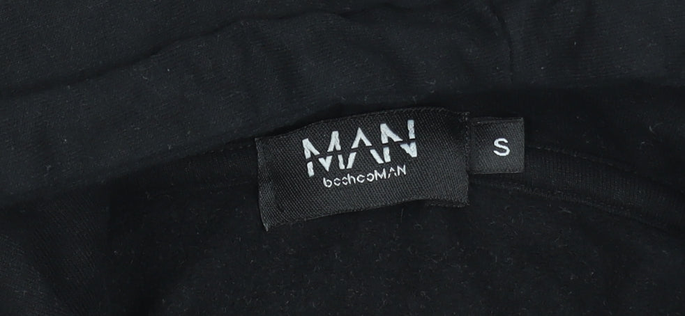 boohooMAN Men's Black Pullover Hoodie S Graphic Dove Flame Print