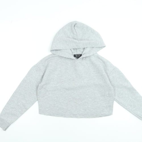 New Look Girls Grey Hoodie 10-11 Years Pullover Long Sleeve Casual