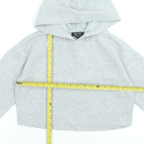 New Look Girls Grey Hoodie 10-11 Years Pullover Long Sleeve Casual