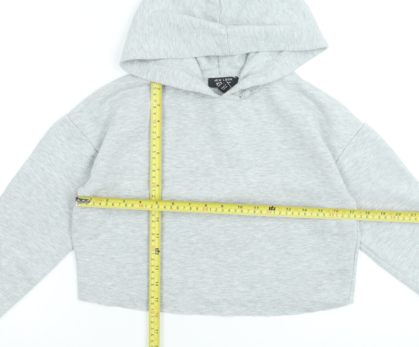 New Look Girls Grey Hoodie 10-11 Years Pullover Long Sleeve Casual