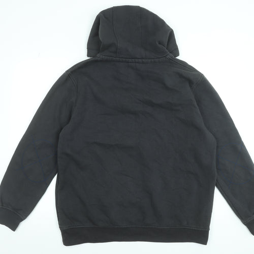 XSIDE Mens Black XL Henley Hoodie with Chicago Blues Graphic