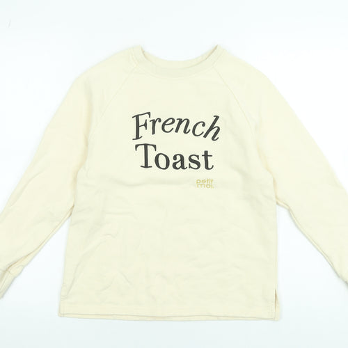 Petit Moi Womens Beige French Toast Graphic Sweatshirt XS