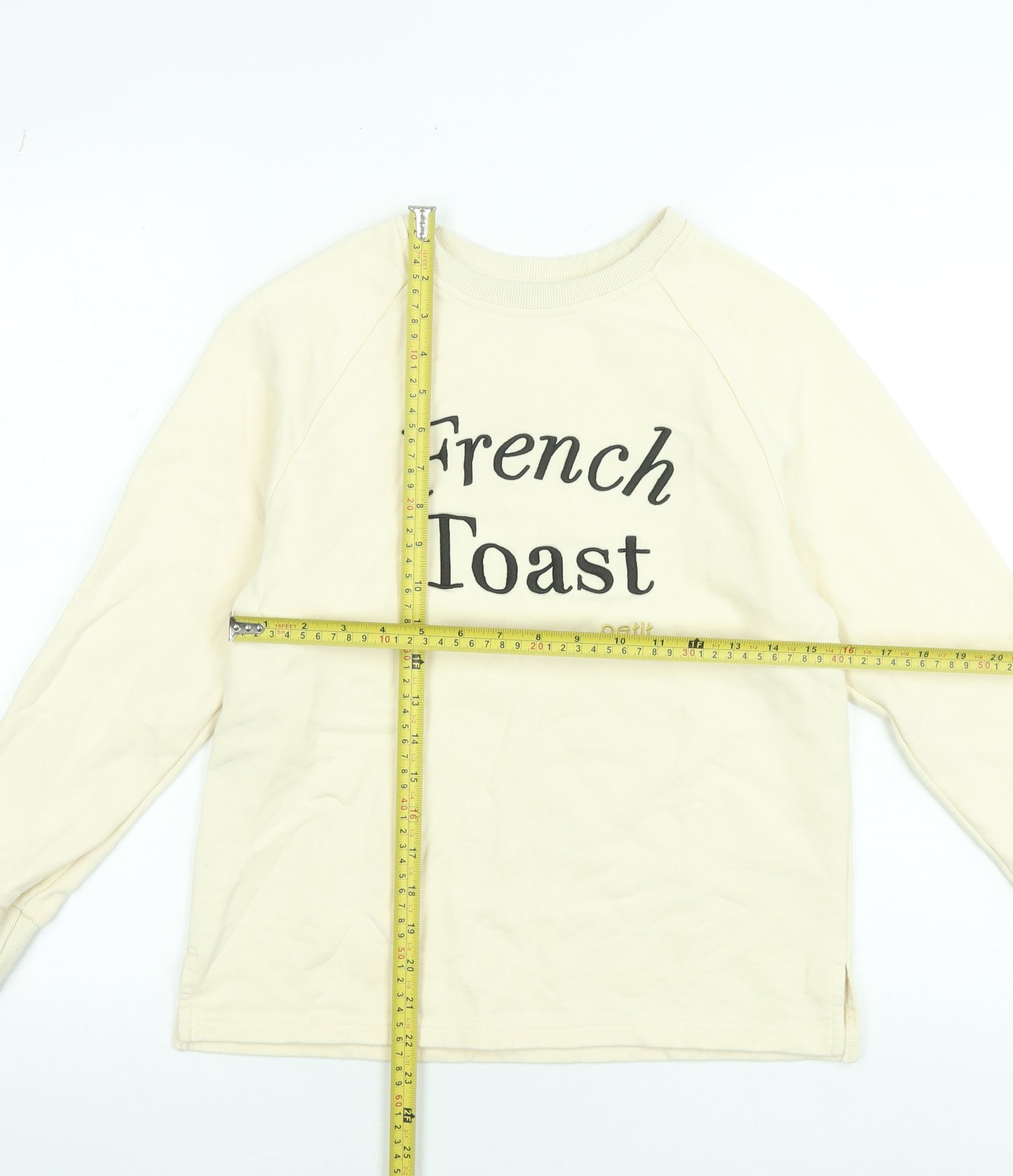 Petit Moi Womens Beige French Toast Graphic Sweatshirt XS